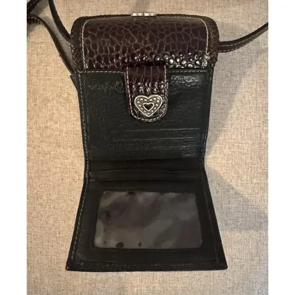 Brighton Leather Heart Wallet Organizer Crossbody Bag - Picture 2 of 10